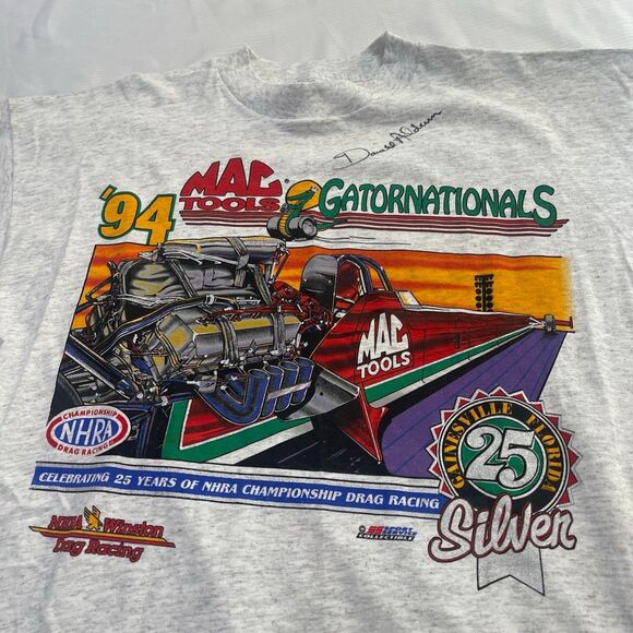 VTG Mac Tools Single Stitch Grey T-Shirt Size XL Signed Rare - Picture 2 of 8